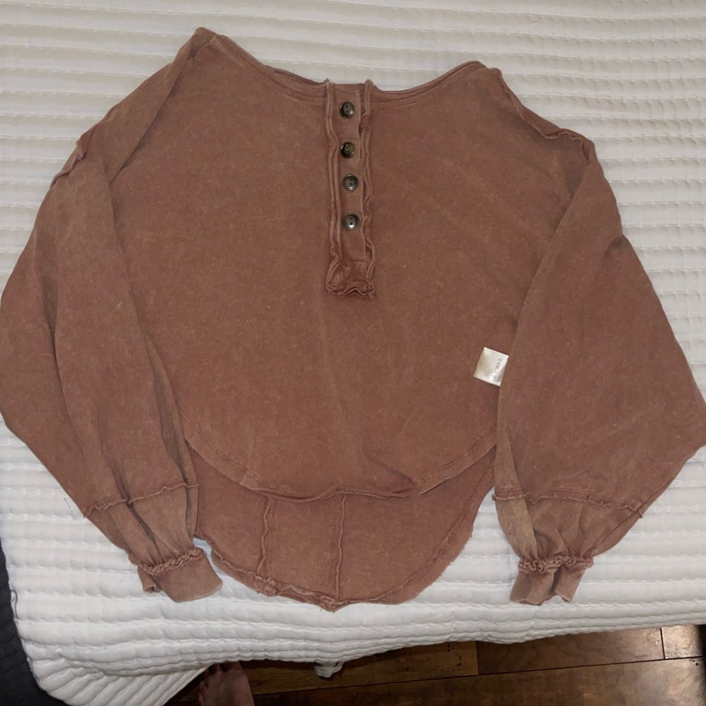 We The Free Mauve Cable Knit Thermal